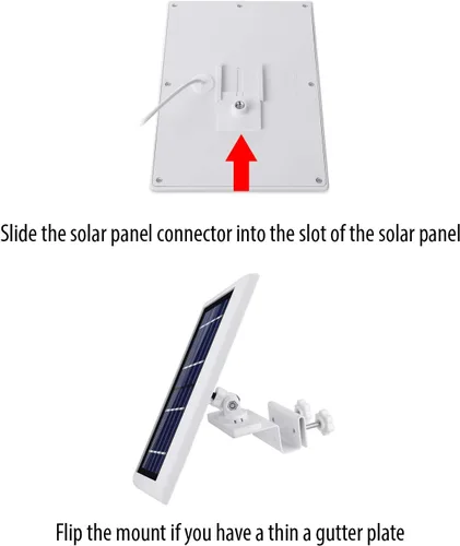Miniatura 2 de Wasserstein Soporte de canalón para panel solar compatible con cámaras Ring, Arlo, Blink, Reolink (1 paquete, blanco)