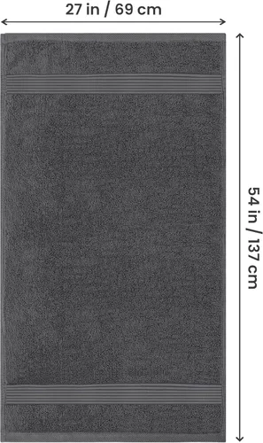 Miniatura 2 de Utopia Towels - Juego de toallas de baño 100 % de algodón hilado en anillo de 600 GSM, secado rápido, muy absorbentes, livianas, para baños, Gris