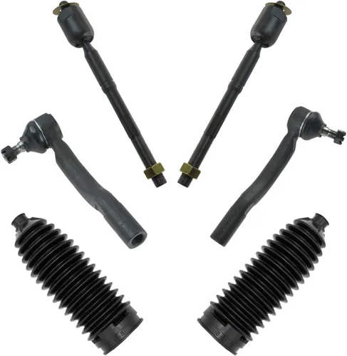 TRQ Kit de dirección interior y exterior para lado del conductor y del pasajero delantero, con cremallera de dirección y fuelle de piñón compatible