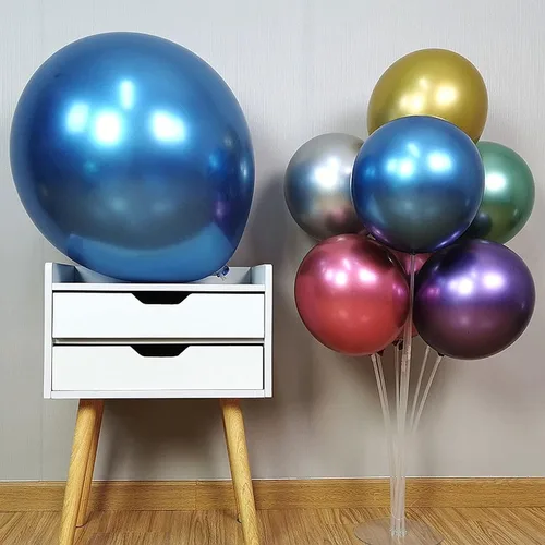 Miniatura 2 de 10 globos metálicos cromados de látex gruesos y brillantes de 18 pulgadas para cumpleaños, boda, compromiso, aniversario, graduación, baby shower