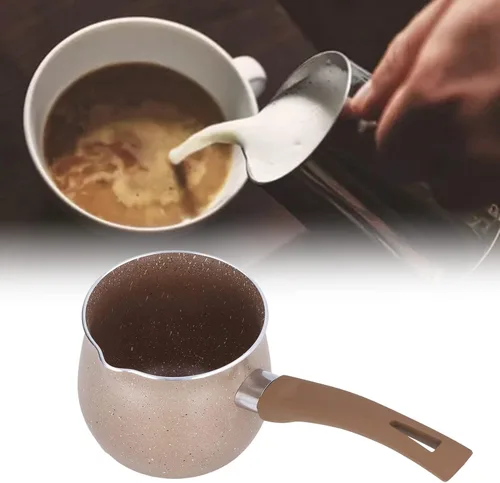 Miniatura 4 de Sartén pequeña con tapa, olla antiadherente de 1.5 cuartos de galón, calentador de mantequilla de un solo mango y olla de café, compatible