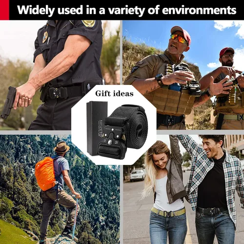 Miniatura 4 de MOZETO Tactical Belts for Men Military Style Work Hiking Riggers Web Gun Belt with Heavy Duty Quick Release Metal Buckle