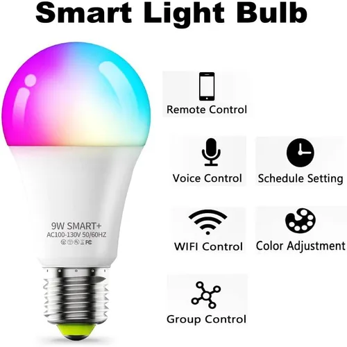 Miniatura 3 de Bombilla inteligente KL110, WiFi LED Magic Home Smart Bulb APP funciona con Alexa y Google Assistant, E26 A19 regulable, 2.4 GHz, no requiere