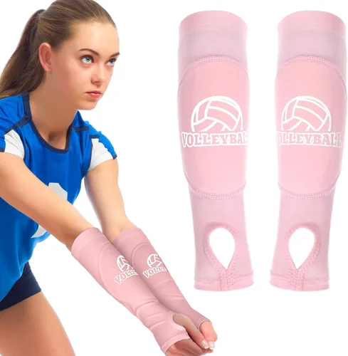 Abeillo 1 par de mangas de voleibol para brazos, mangas de antebrazo para pasar y golpear con almohadillas de espuma de protección y orificio para