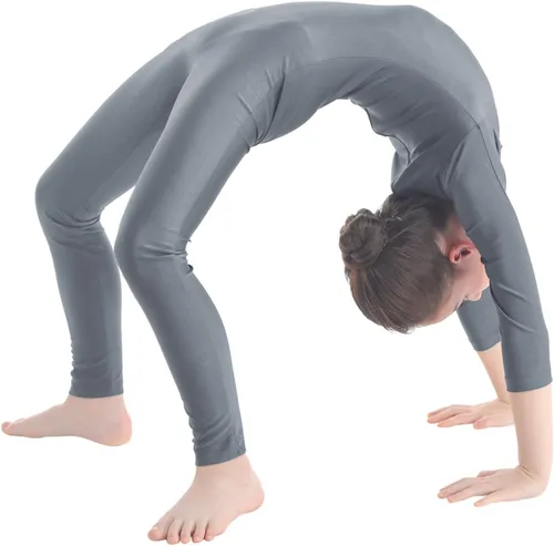 Miniatura 31 de Body de manga larga para niños y niñas, con cuello alto, cuerpo completo, leotardo de gimnasia