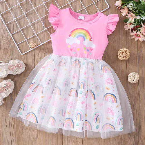 Miniatura 2 de Akyzic Vestido de tul para niños pequeños, disfraz de unicornio para cumpleaños, fiesta de princesa, falda tutú casual de verano para niñas