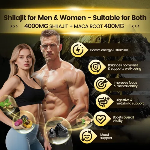 Miniatura 3 de Gomitas Shilajit, Shilajit para hombres y mujeres Fórmula 10 en 1 de alta potencia de 4000 mg con shilajit puro del Himalaya, Ashwagandha y 75%