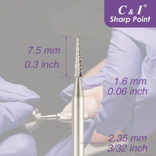 Miniatura 6 de C & I Taladro de uñas de punta afilada Efile de máquina de taladro eléctrico de uñas, herramienta técnica de uñas para preparación, extensión