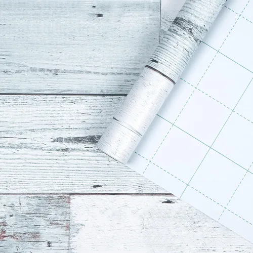 Miniatura 5 de WENMER Papel tapiz de madera gris y blanco de 17.71 x 394 pulgadas, papel tapiz autoadhesivo extraíble, papel tapiz de madera vintage para encimera