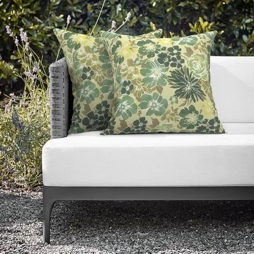 Miniatura 86 de Juego de 2 almohadas para exteriores de 16 x 16 pulgadas, repelentes al agua con interiores, para muebles de patio, hogar, jardín, geometría bohemia