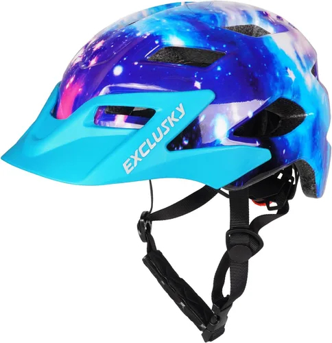 Miniatura 9 de EXCLUSKY - Casco de bicicleta para niños, ajustable, de seguridad, ligero, casco de bicicleta para niños, patinaje, ciclismo, scooter, para niños