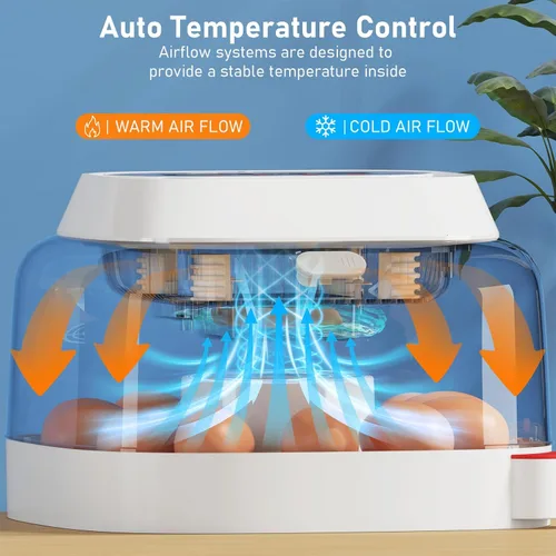 Miniatura 3 de Sailnovo 12 incubadoras de huevos para incubar huevos, incubadora de huevos con giro automático de huevos, control de temperatura, pantalla