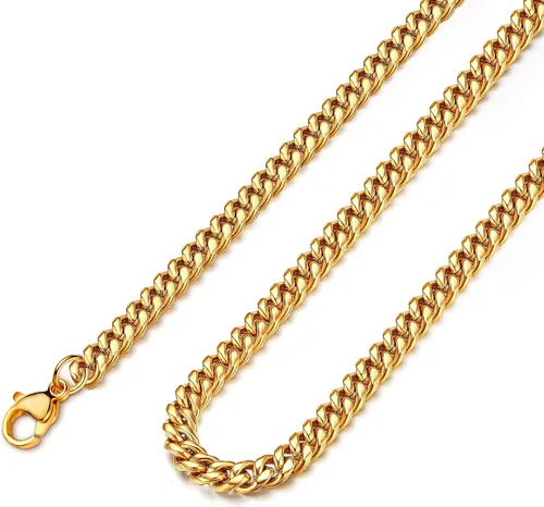 Monily Cadenas de eslabones cubanos para hombres, cadena de acero inoxidable para niños, collar grueso de 0.236 in a 0.433 in, 16 pulgadas a 36