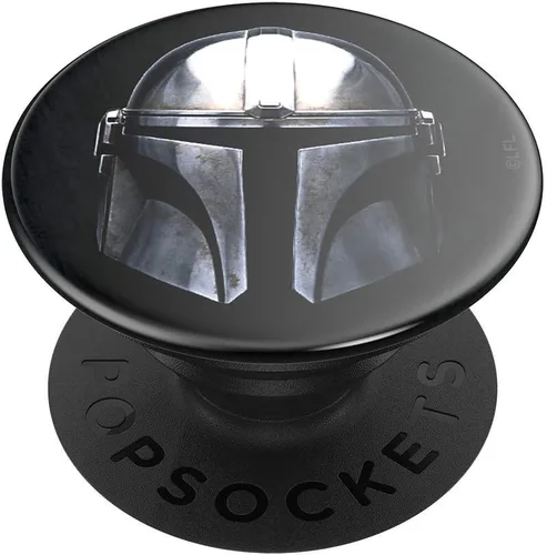 PopSockets Agarre para teléfono con soporte expansible, agarre adhesivo, StarWars - Mandalorian (Brillo)
