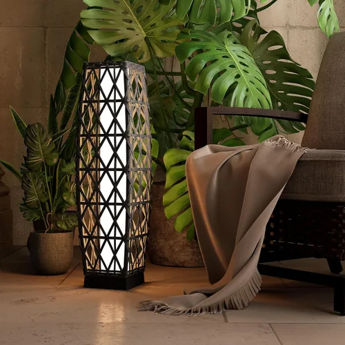 Miniatura 22 de Lámpara de pie para exteriores Grand Patio, lámpara de pie solar, resistente al agua, de mimbre, lámpara colgante para terraza, luces decorativas