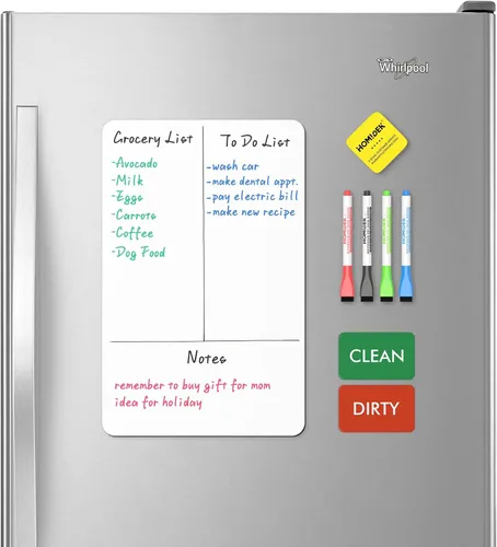Miniatura 15 de HOMiDEK Pizarra magnética de borrado en seco: pizarra blanca pequeña para nevera, pizarra blanca flexible para refrigerador, hoja de notas