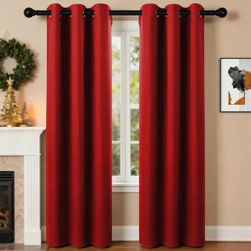Miniatura 98 de Cortinas de oscurecimiento de habitación de 45 pulgadas de largo para dormitorio y sala de estar, cortinas térmicas aislantes con ojales