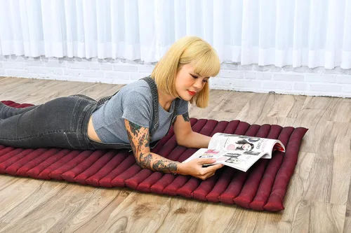 Miniatura 5 de Leewadee - Colchón de suelo plegable - Futón japonés enrollable - Alfombra de tatami de tres pliegues - Cama de piso para huéspedes - Colchón