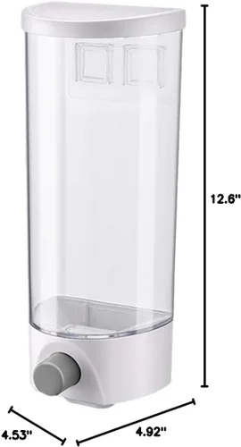 Miniatura 10 de Kichvoe Tarro de almacenamiento montado en la pared 1.5L dispensador de grano transparente para cocina ahorro de espacio organizador de alimentos a