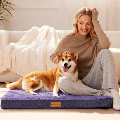 Miniatura 2 de Cama ortopédica para perros Patas Lague de tamaño grande 36''X24'', suave, impermeable, de espuma en forma de caja de huevos, cama para jaula