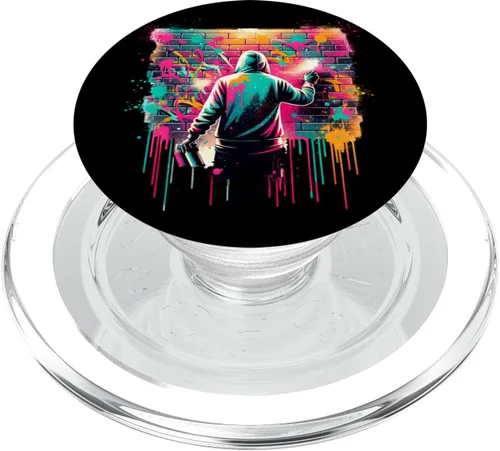 Miniatura 7 de Graffiti Street Artist Urban Brick Wall Retro 80s and 90s PopSockets Adhesive PopGrip
