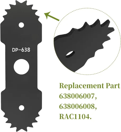 Miniatura 2 de Cuchilla de bordeadora de 9 pulgadas 638006008 638006007 con dientes compatibles con Ryo bi RY13050 RY13050A RY15518 RY40030, hoja resistente de 9