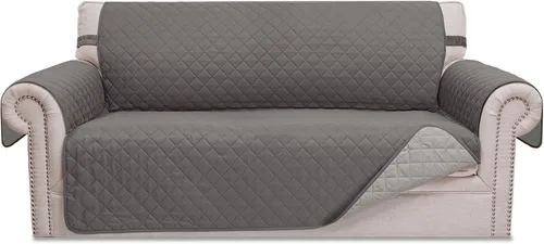 Miniatura 15 de HOMERILLA Funda de sofá reversible de 2 cojines para perros, resistente al agua, lavable, protector de muebles para mascotas, con correas elásticas