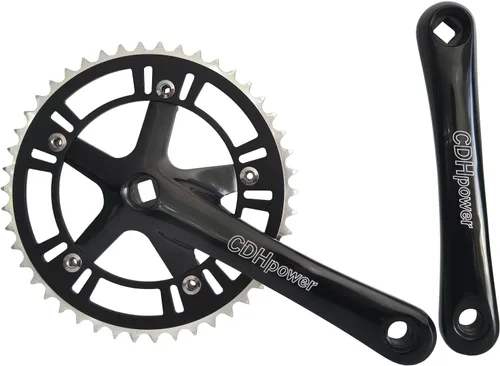 Miniatura 7 de Juego de bielas CDHPOWER 44T/46T 170mm Bielas de una sola velocidad 130 BCD para bicicleta de montaña y carretera con engranaje fijo, con cuadrante