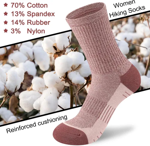 Miniatura 4 de cuangya Calcetines deportivos de compresión acolchados para mujer, 5 pares