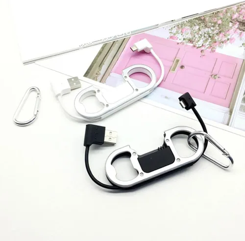 Miniatura 7 de WOONEKY Llavero de datos para abrebotellas, cable de carga USB C, multiherramienta, portátil, paquete de 2 unidades, diseño compacto para uso diario