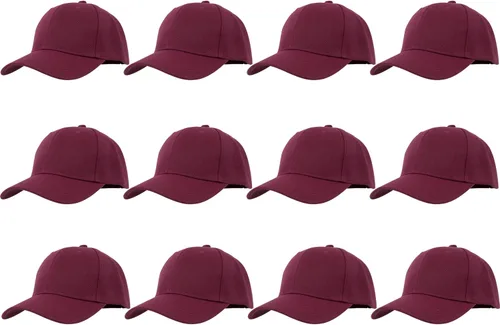 Miniatura 89 de Gorras de béisbol con correa trasera ajustable, lisas, negras, 12