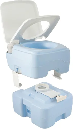 Miniatura 7 de YITAHOME Inodoro portátil para acampar con cuenco ampliado diagonal, rociador de mano y bomba de descarga de presión, 5.28 pulgadas de ahorro