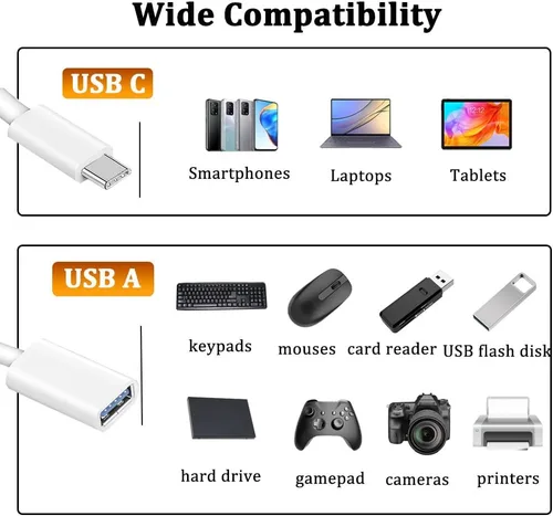 Miniatura 2 de Adaptador USB C a USB, tipo C macho a USB hembra OTG, adaptador Thunderbolt3, compatible con iPhone 16 Pro Max/16 Plus/16/15, iPad Pro, MacBook