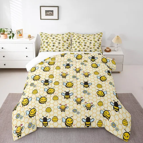 Miniatura 7 de Erosebridal Juego de edredón de animales costeros para niños y niñas, juego de ropa de cama de ballena de dibujos animados, tamaño individual, lindo