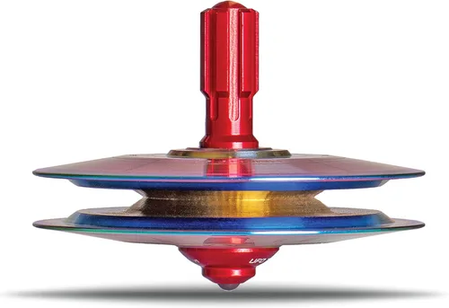 Miniatura 9 de Tops OVNI - Altura 611 Top giratorio de metal Inspirado en el incidente OVNI de la Unión Soviética de 1986 Cuerpo OVNI de aluminio plateado