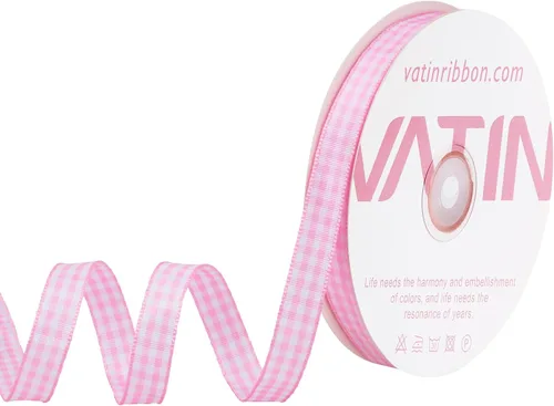 Miniatura 20 de VATIN Cinta a cuadros en blanco y negro – 3/8 pulgadas x 50 yardas, perfecta para cestas de Pascua, manualidades de primavera, envoltura de regalos