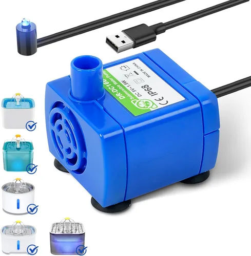 Bomba de agua sumergible IP68 DR-DC160 para fuente de agua de gatos, bomba de fuente para cerámica Tritone, acero inoxidable, tapa de flor redonda