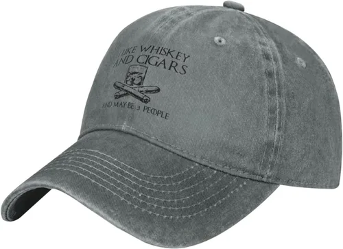 Miniatura 25 de Philysonic Funny Hat I Like Whisky and Cigars and Maybe 3 People Sombreros para Hombres Gorras de Béisbol Gorras Ajustables