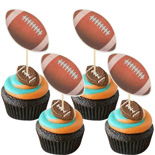 Miniatura 14 de Gyufise 36 piezas de decoración para cupcakes de tenis, pelota deportiva, para fiestas de cumpleaños, decoración de tartas, suministros de 9-Tennis