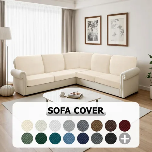 Miniatura 7 de Arfntevss - Fundas para sofá modular en forma de L de 5 asientos, fundas elásticas ajustadas para cojín de sofá de esquina para perros, protector