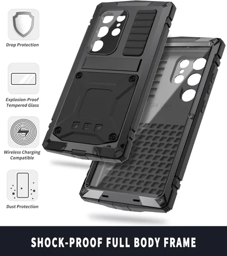 Miniatura 2 de Simicoo Funda de silicona para Samsung S21 Plus con soporte protector de pantalla integrado Gorilla Glass Hybrid Durable Militar a prueba de golpes