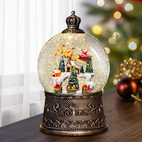 Miniatura 9 de Regalos conmemorativos para gatos por pérdida de condolencias, globo de nieve con purpurina giratoria automática y temporizador de 6 horas