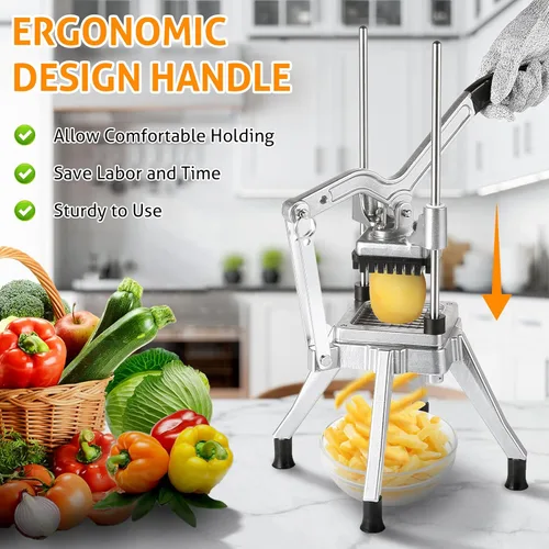 Miniatura 5 de WICHEMI Picador comercial de verduras con 3 cuchillas de repuesto, picador de alimentos resistente para papas, pimientos, champiñones
