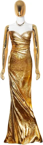 Miniatura 5 de Maniquí femenino de cuerpo completo, cuerpo blanco, cabeza dorada, manecillas doradas, maniquí de costura de 70 pulgadas, maniquí articulable