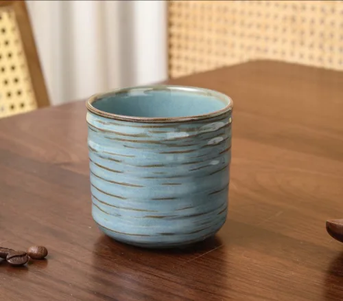 Miniatura 9 de Tazas de té japonesas retro de cerámica, tazas de vino, tazas de agua, restaurantes, oficinas en casa blanco Vientre de pescado blanco