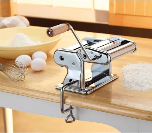 Miniatura 6 de Fante's Máquina de Pasta Clásica de Doble Cortador, Prensa de Fideos de Manivela con Ajustes de Grosor Ajustables para Pasta Casera Fresca, Dumplings