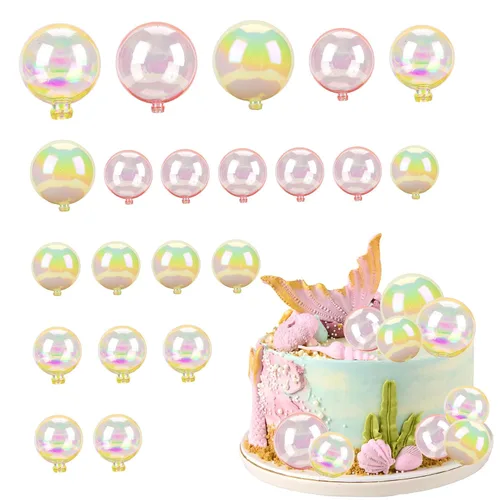 Miniatura 15 de Gyufise 30 Piezas Bolas Topper para Pastel DIY Insertables para Pastel Palillos de Bolas para Pastel Topper para Cupcakes para Fiesta de Cumpleaños