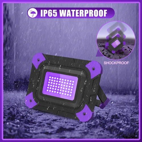 Miniatura 5 de T-SUN Luces negras recargables, luces negras alimentadas por batería para fiesta brillante, pesca, luz negra inalámbrica, luz ultravioleta