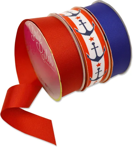 Miniatura 13 de Morex Ribbon Carrete de cinta de satén con alambre de estrellas y rayas, 2-1/2 pulgadas por 3 yardas, rojo/blanco/azul Estrellas y rayas con cable