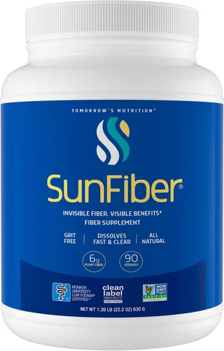 Miniatura 10 de Tomorrow's Nutrition, SunFiber, soporte de fibra prebiótica soluble para el bienestar digestivo con goma guar, vegano, 30 porciones (7.4 onzas)